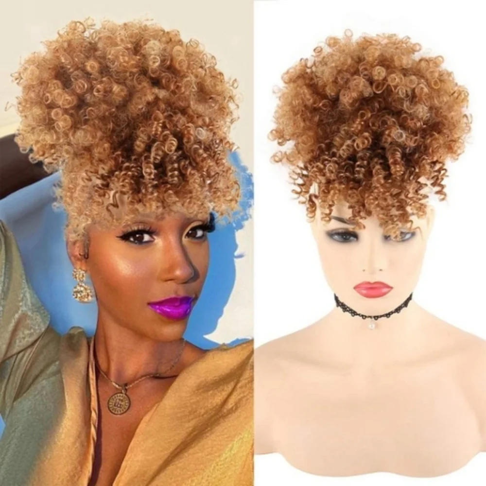 Blooming Hair Drawstring Ponytail With Bang